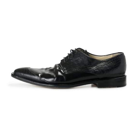 Pal Zileri  Black Textured Leather Oxfords Dress Shoes US 9 IT 42 main image 8